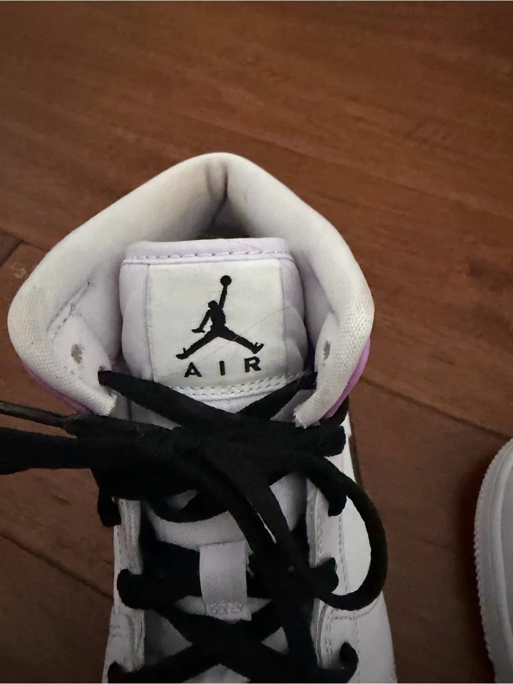 Jordan Kids' Sneakers - White & Lavender with Black Swoosh
